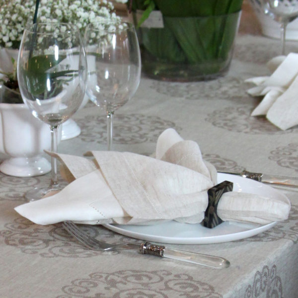 Toalha de Mesa Bege Toalha Damask Lolahome 2