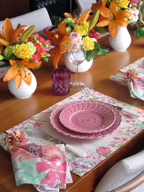 decoração de mesa floral